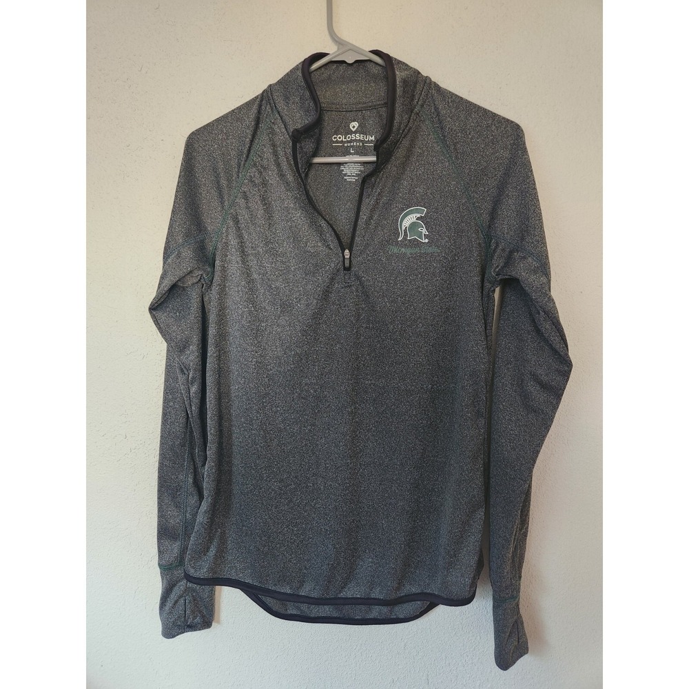 Colosseum Michigan State Spartans Stingray Raglan Quarter-Zip Top Womens Large